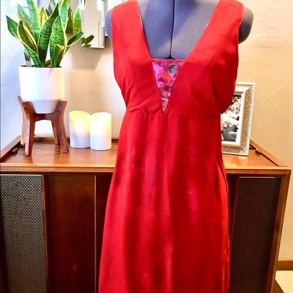 Banana Republic Red Silk Satin Dress - Picture 8 of 8